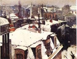 Gustave Caillebotte Rooftops in the Snow Spain oil painting art